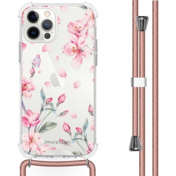 iMoshion Design hoesje met koord voor de iPhone 12 Pro Max - Bloem - Roze