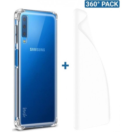 IMAK Samsung A7 (2018) Hoesje TPU met Screenprotector Transparant