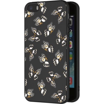 iMoshion Design voor de iPhone 5 / 5s / SE hoesje - Vlinder - Zwart / Wit