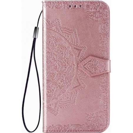 Bloem roze agenda book case hoesje Oppo A52/A72