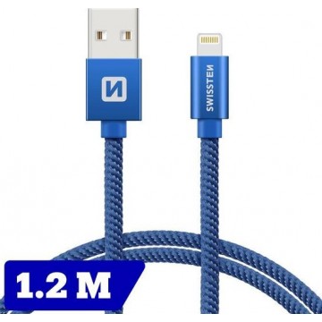Swissten Lightning naar USB kabel voor iPhone/iPad - 1.2M - Blauw