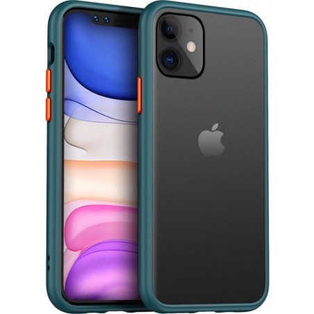 IYUPP iPhone 11 Bumper Hoesje Groen x Zwart Shockproof Case