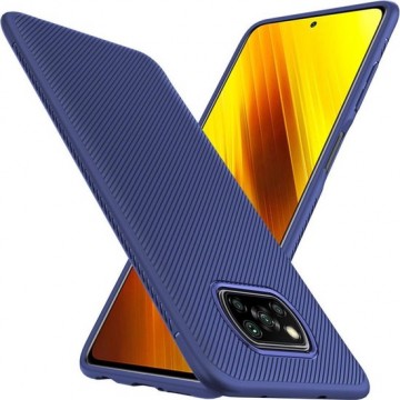 Texture TPU hoesje voor Xiaomi Poco X3 - blauw