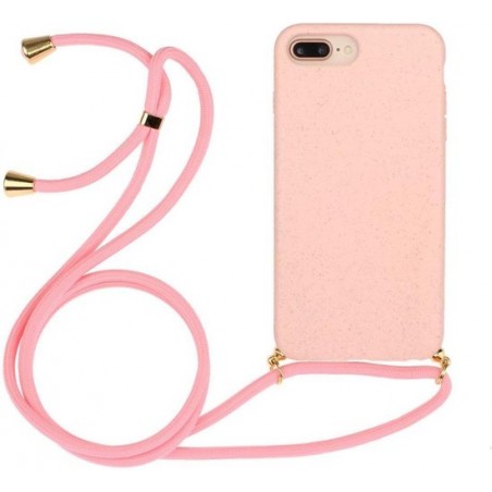 Apple iPhone 6 Plus / 6S Plus / 7 Plus / 8 Plus Hoesje met Koord Roze