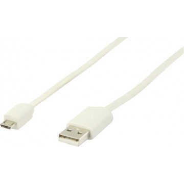 Valueline - USB 2.0 A naar Micro B Kabel - Wit - 1 meter