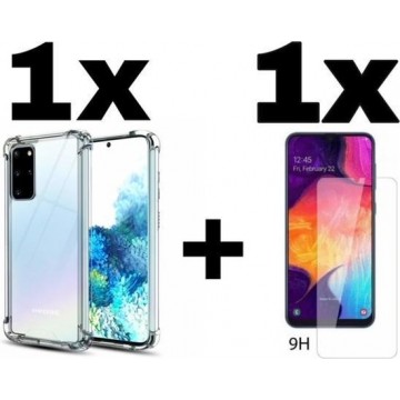 Samsung A51 Bumpercase Hoesje + 1x Tempered Glass/ Screenprotector