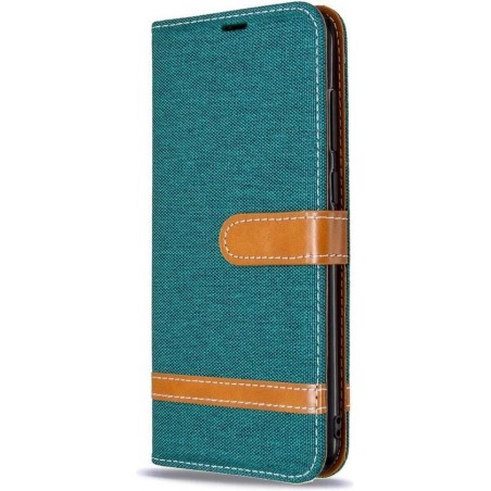 Samsung Galaxy M11 / A11 Hoesje - Denim Book Case - Groen