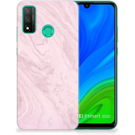 Smartphone hoesje Huawei P Smart 2020 Leuk Hoesje Marble Pink
