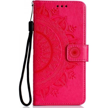 Shop4 - Samsung Galaxy S10 Hoesje - Wallet Case Mandala Patroon Roze