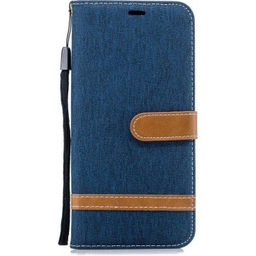 Denim Book Case Samsung Galaxy J4 Plus Hoesje - Blauw