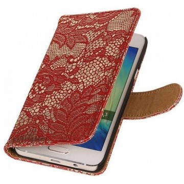 Bloem Bookstyle Hoes voor Galaxy A3 Rood