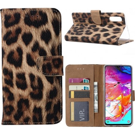 Xssive Hoesje voor Samsung Galaxy A70 - Book Case - Luipaard Print