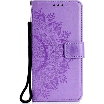 Shop4 - Samsung Galaxy S10 Hoesje - Wallet Case Mandala Patroon Paars