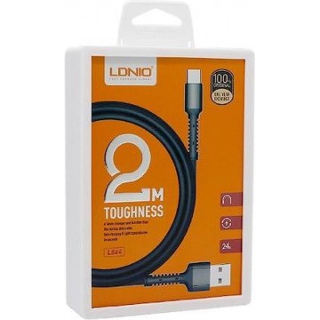 LDNIO LS64 Toughness USB C Type Oplaad Kabel 2.4A Fast Cable - geschikt voor o.a Samsung Galaxy Note 8 9 S8 S9 Plus