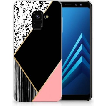 Samsung Galaxy A8 (2018) TPU-siliconen Hoesje pink-black Shapes