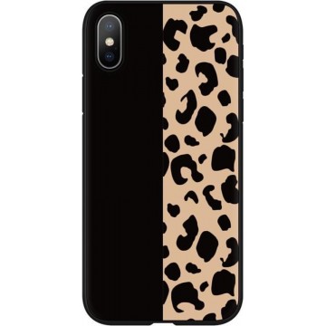 iPhone X / Xs Hoesje Black x Leopard  Luipaard Tijger