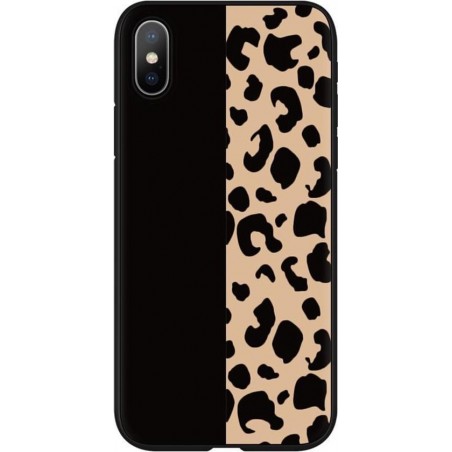 iPhone X / Xs Hoesje Black x Leopard  Luipaard Tijger