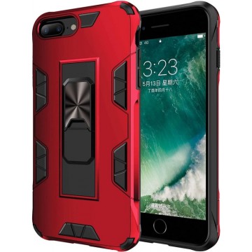 Apple iPhone 6 Plus, 6s Plus, 7 Plus & 8 Plus Hoesje Rood - Magnetic Kickstand Armor Case