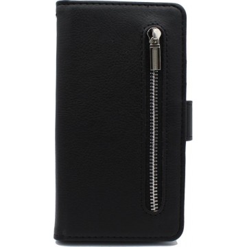 Apple iPhone XR Hoesje - Hoge Kwaliteit Portemonnee Book Case met Rits - Zwart