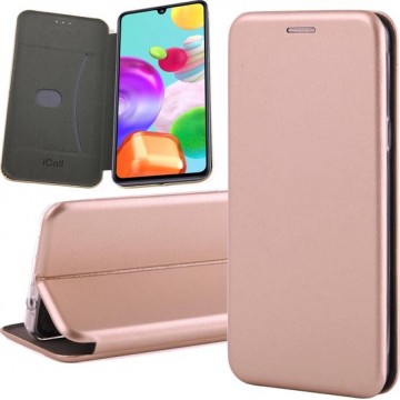 Samsung A41 Hoesje - Samsung Galaxy A41 Hoesje - Book Case Slim Wallet Roségoud