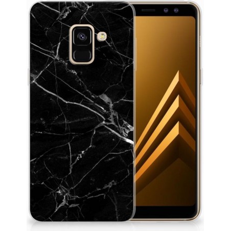 Uniek TPU Hoesje Marmer Zwart Samsung Galaxy A8 (2018)