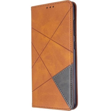 Samsung Galaxy A51 Hoesje - Geometric Book Case - Bruin