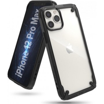 Ringke Fusion X Backcover iPhone 12 Pro Max hoesje - Zwart