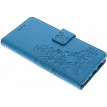 Klavertje Bloemen Booktype Huawei P10 Lite hoesje - Turquoise