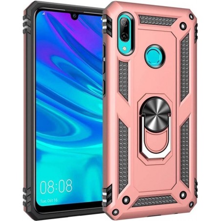 Huawei P Smart 2019 Hoesje Roségoud - Anti-Shock Hybrid Armor met Kickstand Ring