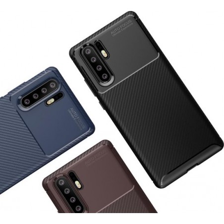 Mobigear Carbon Texture Shockproof Hoesje Zwart Oppo A91