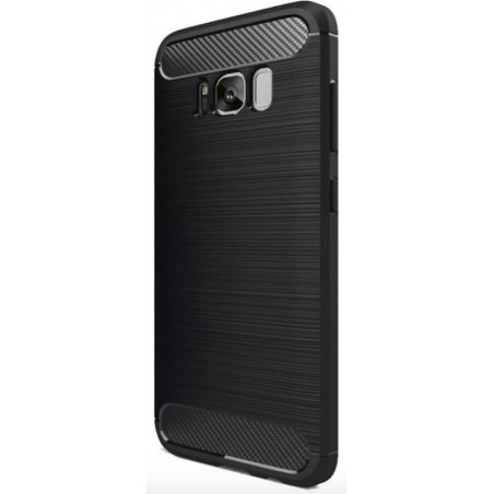 Samsung Galaxy S8 back cover - Rugged Armor - Geborsteld TPU Zwart Case - TPU siliconen hoesje