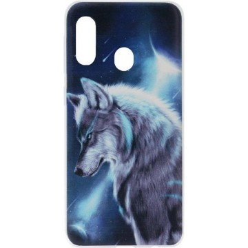 ADEL Siliconen Back Cover Softcase Hoesje voor Samsung Galaxy A20e - Wolf Blauw