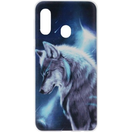 ADEL Siliconen Back Cover Softcase Hoesje voor Samsung Galaxy A20e - Wolf Blauw