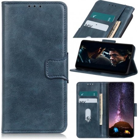 Zakelijke Book Case Telefoonhoesje voor Samsung Galaxy A21s - Blauw