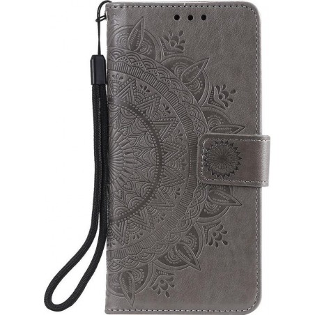 Shop4 - Samsung Galaxy S20 Plus Hoesje - Wallet Case Mandala Patroon Grijs