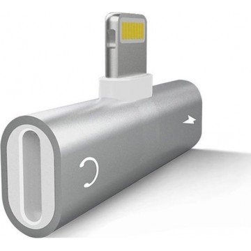 Jumalu iPhone splitter adapter - lightning splitter - audio en opladen - zilver