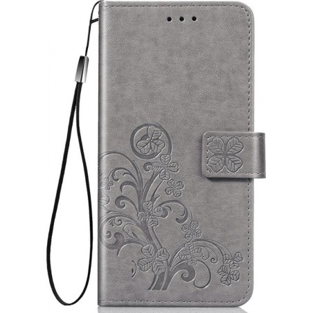 Mobigear Wallet Book Case Flower Grijs voor Samsung Galaxy Xcover Pro