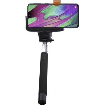 Shop4 - Samsung Galaxy A40 Selfie Stick Bluetooth Zwart