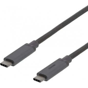 DELTACO USBC-1363M USB-C naar USB-C kabel 10 Gbit/s - 40W - 1,5 meter - Grijs