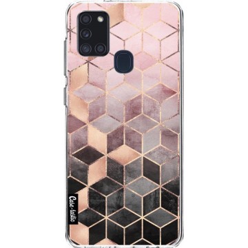 Samsung Galaxy A21s (2020) hoesje Soft Pink Gradient Cubes Casetastic softcover case