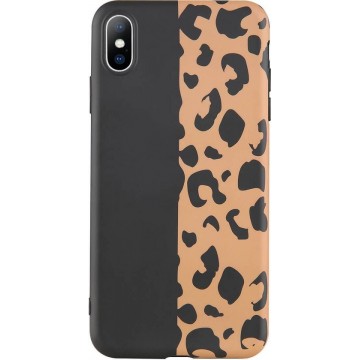 iPhone XR Hoesje Black x Leopard Luipaard Tijger
