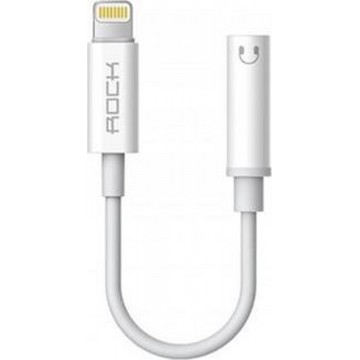 Röck - Premium Lightning naar 3.5mm Female Aux Audio Adapter - Wit Kabel voor iPhone naar 3.5mm Jack