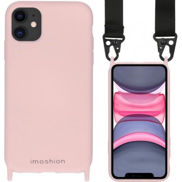 iMoshion Color Backcover met koord hoesje - Nylon Strap iPhone 11 hoesje - Roze