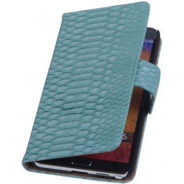 Snake Bookstyle Wallet Case Hoesjes voor Galaxy Note 3 N9000 Turquoise