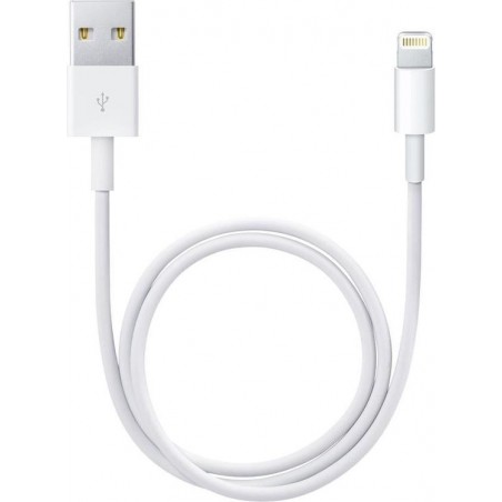 Lightning naar USB Kabel - 1m - Apple lightning kabel - 2.4A - Ondersteunt snelladen - 1 meter - Wit