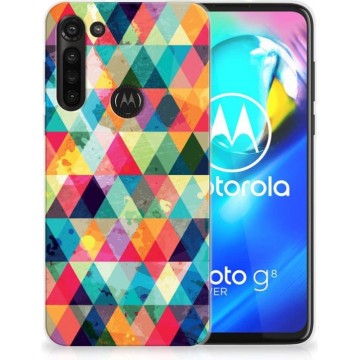 Backcase TPU Siliconen Hoesje Motorola Moto G8 Power Smartphone hoesje Geruit