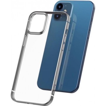Baseus Shining Apple iPhone 12 Mini Hoesje TPU Transparant Zilver