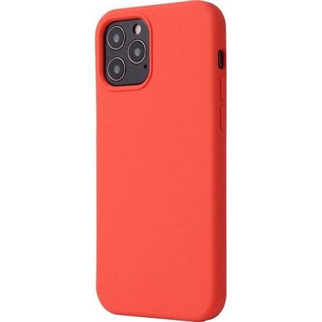 Mobigear Liquid Silicone Hoesje Koraal Rood Apple iPhone 12 / 12 Pro