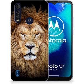 Telefoonhoesje Motorola Moto G8 Power Lite Hippe Hoesjes Customize Super als Vaderdag Cadeau Leeuw
