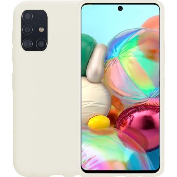 Samsung A71 Hoesje - Samsung Galaxy A71 Hoes Siliconen Case Hoes Cover - Wit